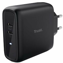 Trust Kabeloser Handyladegerät mit 2 USB-C Ausg...