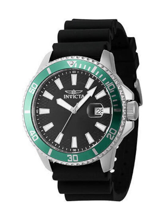 Invicta Pro Diver Ανδρικό Ρολόι Χρονογράφος Μπαταρίας με Μαύρο Καουτσούκ Λουράκι