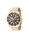 Invicta Pro Diver Watch Battery with Gold Metal Bracelet