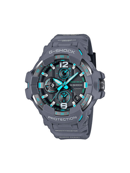 Casio G-shock Watch Chronograph Battery with Gray Rubber Strap