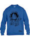 Fleece Παιδικό Φούτερ με Κουκούλα και Τσέπες Μπλε Royal One Piece