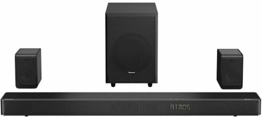 Hisense Soundbar 5.1.2 Bluetooth και HDMI 500W με Ασύρματο Subwoofer και Τηλεχειριστήριο Μαύρο AX5125H