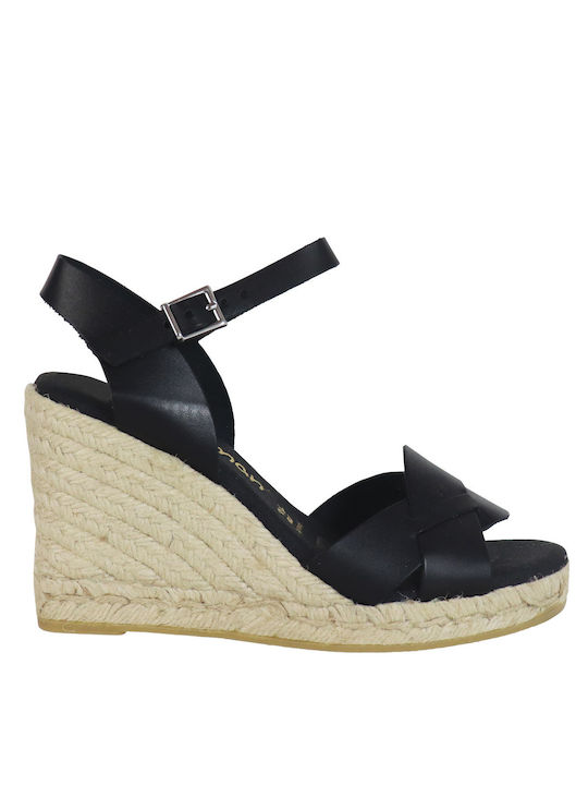 koniaris Platforme dama în stil espadrile Negre