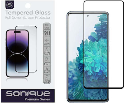 Sonique Hardy Glass Premium Series HD 9H 2.5D 0.33mm Vollkleber Vollflächig gehärtetes Glas 1Stück Schwarz (Galaxy S20 FE)