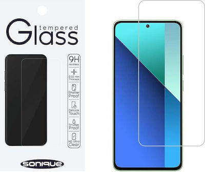 Sonique Hardy Glass 2.5D 0.33mm Vollkleber Vollflächig gehärtetes Glas 1Stück (Xiaomi Redmi Note 13 4G / Redmi Note 13 Pro 5G)