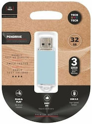 Tech One Tech 32GB USB 2.0 Stick Μπλε