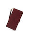 Foxer Large Leather Women's Wallet Cards with RFID Burgundy