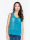 Figl Women's Blouse Sleeveless Green