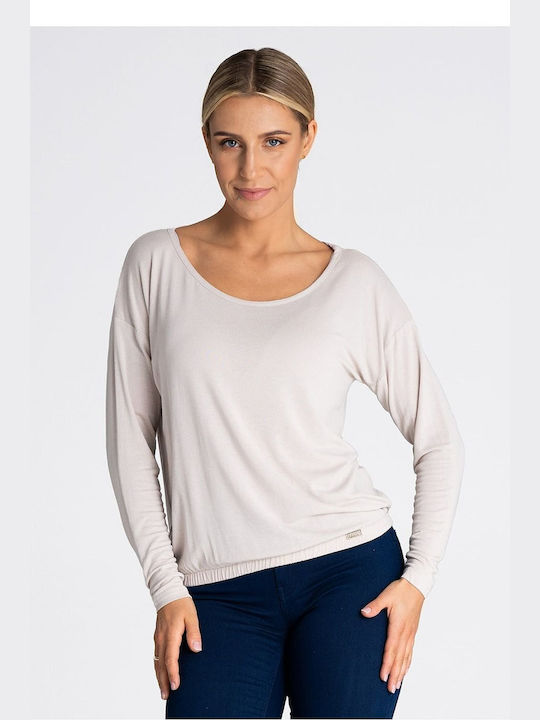 Figl Damen Bluse Langärmelig Beige