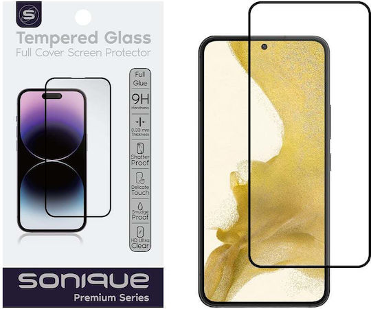 Sonique Hardy Glass Premium Series HD 2.5D 0.25mm Vollkleber Gehärtetes Glas Schwarz (Galaxy S22 5G)