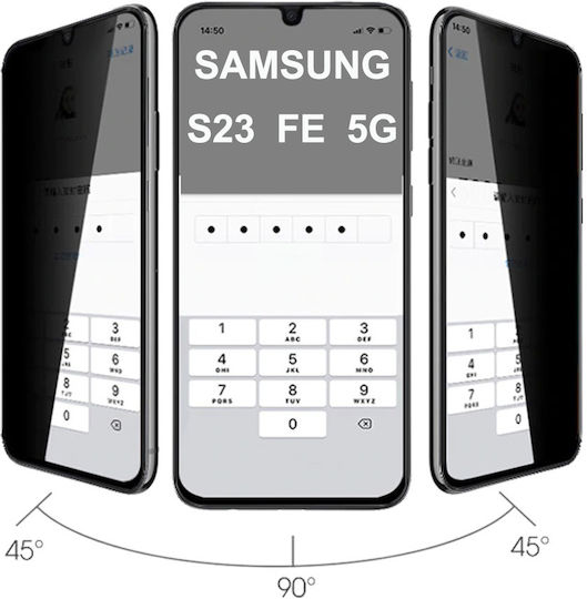 Antispy 0.3mm Full Glue Privacy Full Face Tempered Glass Black (Galaxy S23)