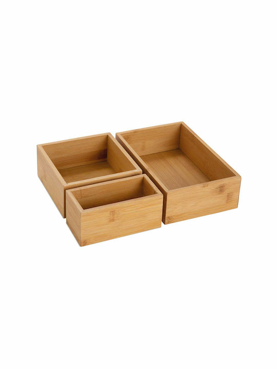Andrea House Set Decorative Boxes Wooden Storage 30x23x7cm 3 Pieces