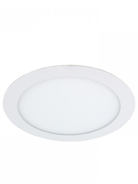 DIL Round Recessed LED Panel 18W with Natural White Light 4000K 22.5cm