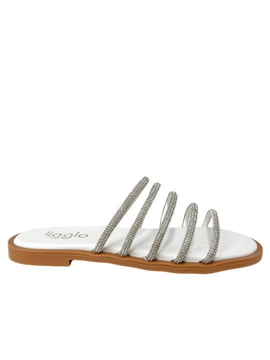 Ligglo Women's Flat Sandals in White Color