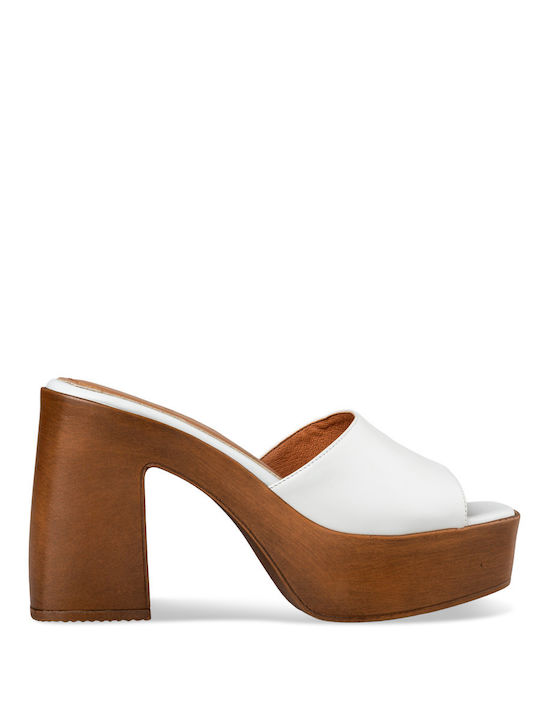 Envie Shoes Platform Women's Sandals White with Low Heel