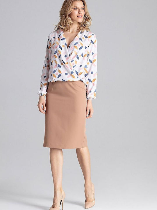 Figl Pencil Skirt in Brown color