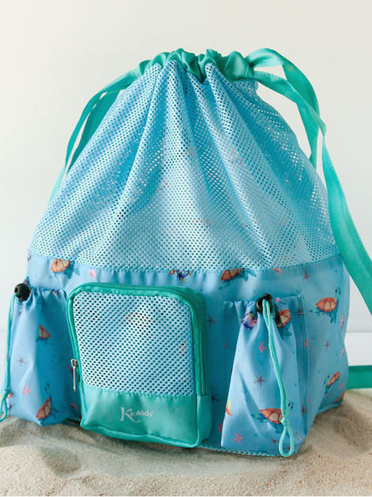 Kiokids Fabric Beach Bag Backpack Waterproof Blue