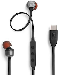 JBL Tune 310c In-ear Handsfree Ακουστικά με Βύσμα USB-C Μαύρο