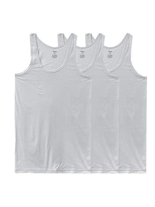 Ustyle Men's Undershirts Sleeveless in White Color 3Pack