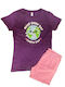 Dreams by Joyce Pijama pentru copii De vară Purple-pink Planet Earth
