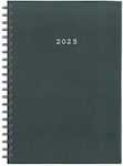 Next Diary 2025 Basic Daily Spiral Grey 17x25cm