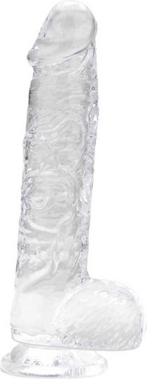Loving Joy Dildo Realistic Dildo with Scrotum Transparent 16.5cm