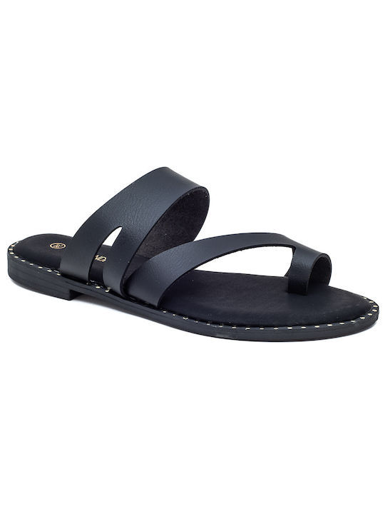 Cassandra Women's Flat Sandals in Black Color