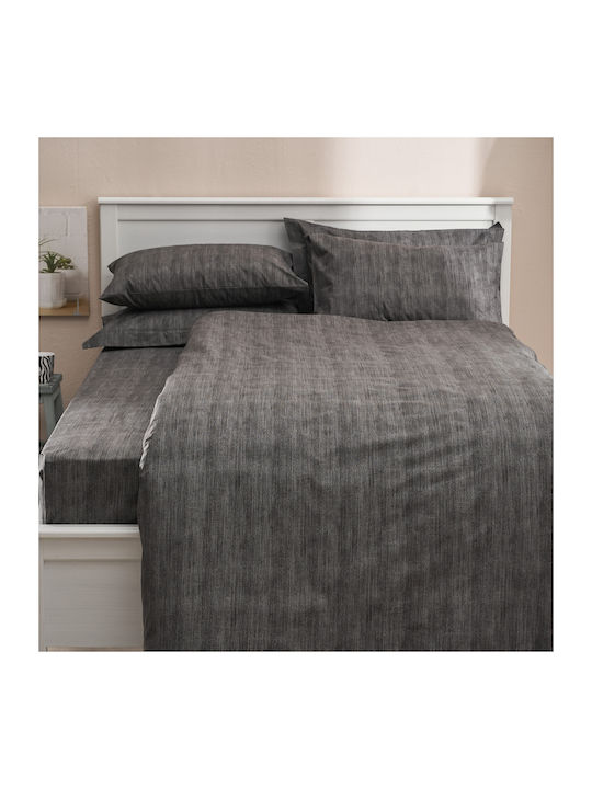 Charalambidis Textiles Κουβερλί Υπέρδιπλο από Βαμβάκι & Πολυεστέρα Μαύρο 220x230cm