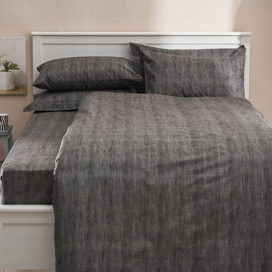 Charalambidis Textiles Κουβερλί Υπέρδιπλο από Βαμβάκι & Πολυεστέρα Μαύρο 220x230cm