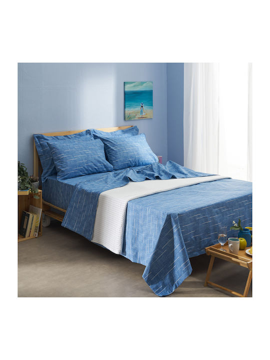Charalambidis Textiles Κουβερλί Μονό από Βαμβάκι & Πολυεστέρα Μπλε 160x230cm