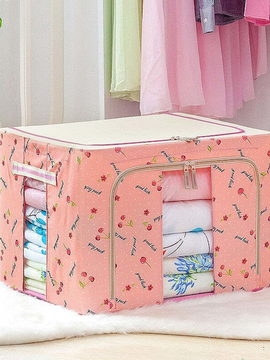 Fabric Storage Box with Lid Pink 40x30x20cm 1pcs