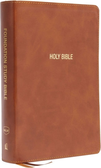 Nkjv, Foundation Study Bible, Large Print, Leathersoft, Brown, Red Letter, Comfort Print
