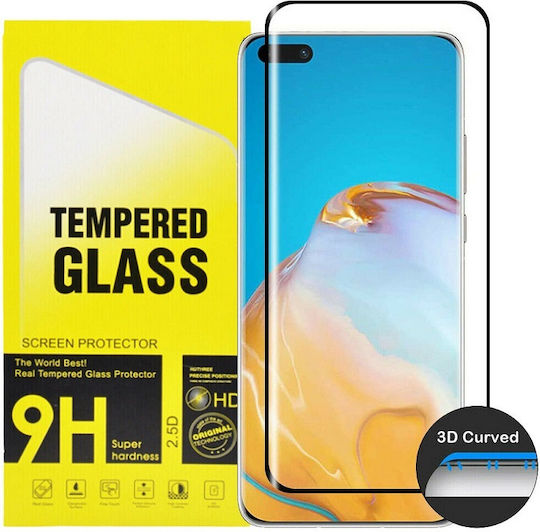 Vollkleber Vollflächig gehärtetes Glas Schwarz (Realme 12 Pro)