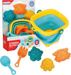 Woopie Beach Bucket Set with Accessories made of Silicone Blue 4cm