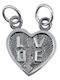 Pandantiv Jolie Argint Sterling 925 Model Două Jumătăți de Inimă 1.1 G 1.5 X 1.5 Cm