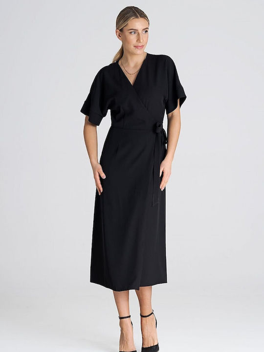 Figl Midi Kleid Schwarz