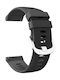 Quick Release Smooth Silver Hardware Logo Λουράκι Σιλικόνης Μαύρο (Garmin Vivoactive 4, Venu 2/3, Forerunner 255/265)