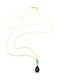 Metrongold Necklace with Tear Design in 14K Gold Blue