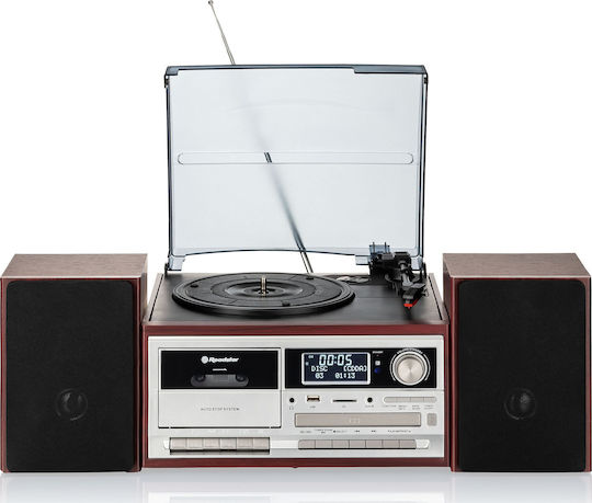 Roadstar HIF-8892D+BT Turntables with Preamp and Built-in Speakers Brown