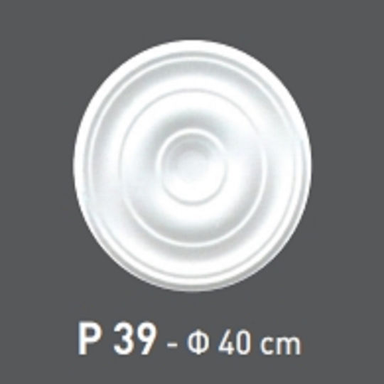 Deco Ceramica Ceiling Rose for Lighting Fixtures White KALTS-ROZETA-P39
