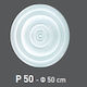 Deco Ceramica Deckenrosette für Leuchten Weiß KALTS-ROZETA-P50