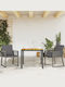 Outdoor Chair Rattan Black with Cushion 2pcs 45x42x79cm