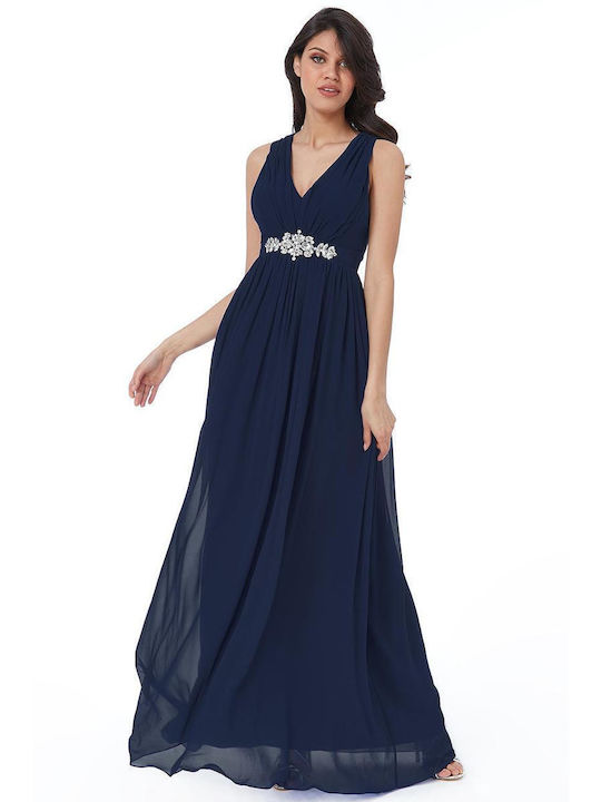 Summer Maxi Dress for Wedding / Baptism Navy Blue