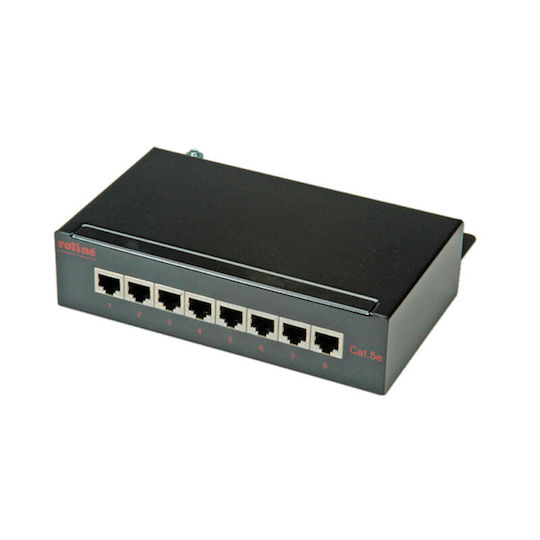 Roline Patch Panel Cat5e Wall Mount 8port Stp Black 26.11.0310