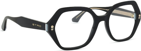 Etro Women's Acetate Prescription Eyeglass Frame Black 0012 807