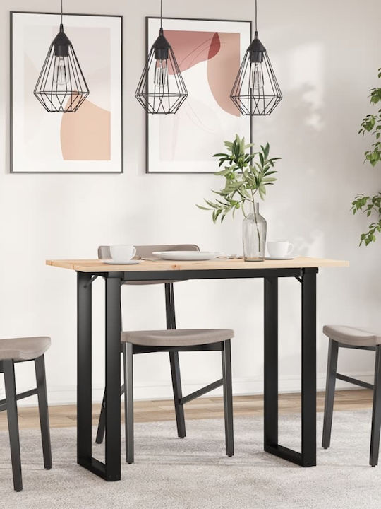Table Dining Room from Solid Wood & Metal Coffee 100x50x75cm