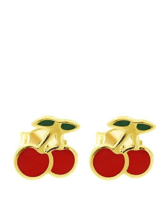 Eforo Gold Plated Kids Earrings Studs made of Silver