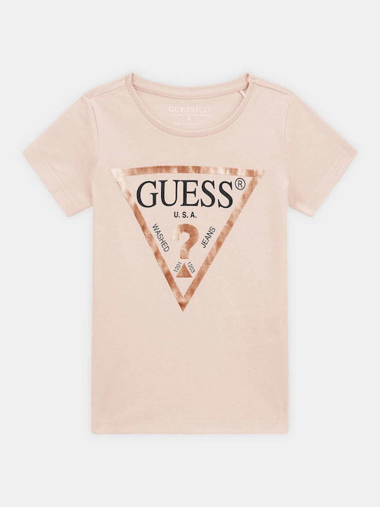 Guess Παιδικό T-shirt Σομόν