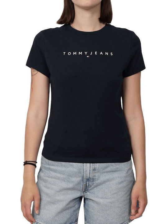 Tommy Hilfiger Linear Γυναικείο T-shirt Σκούρο ...