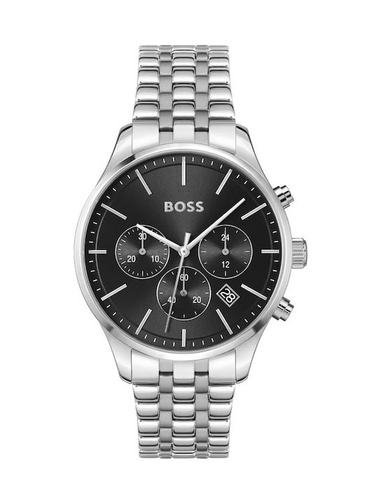 Hugo Boss Watch Chronograph Battery with Silver Metal Bracelet